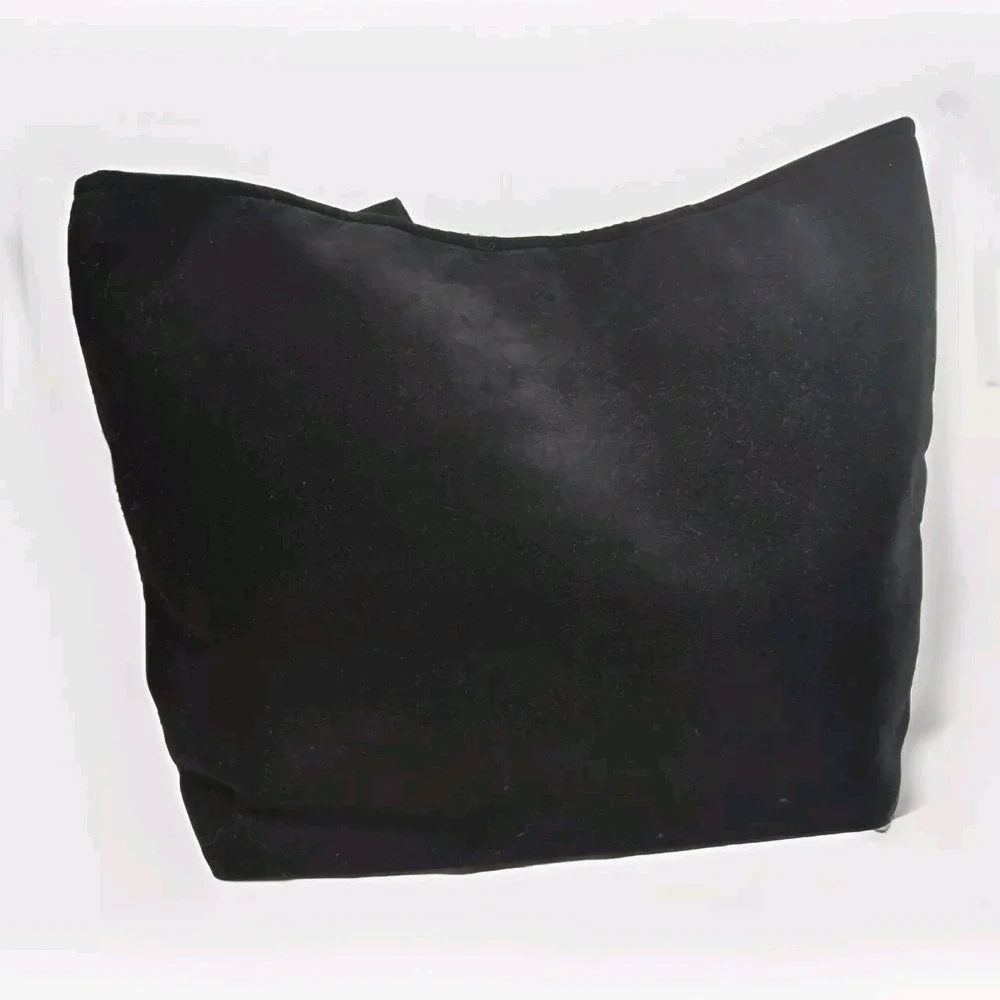 Embroidered Black Velvet Soft Ruggine Tote‎ Purse Tassels Boho Chic Hobo